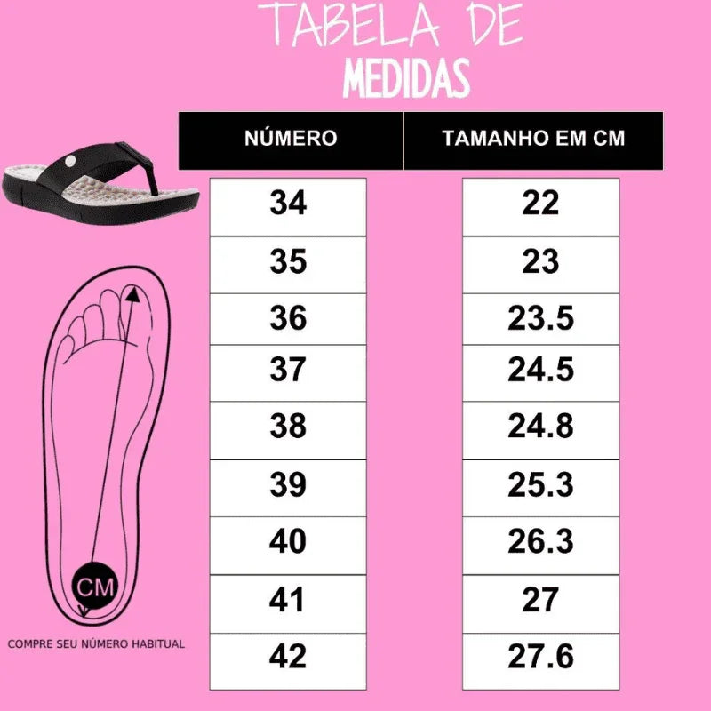 Sandália Ortopédica Feminina OrtoLeve - Com Palmilha Massageadora