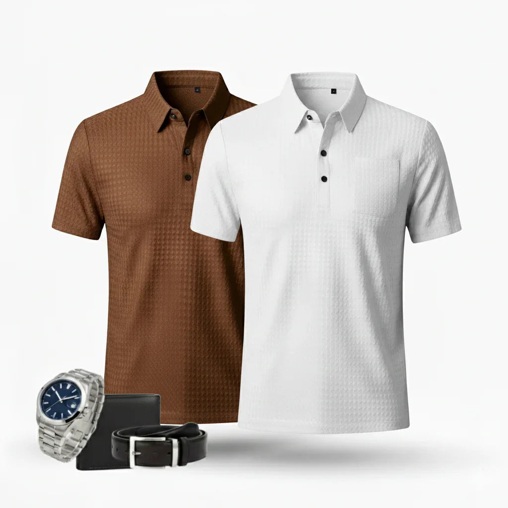 [Leve 5 Pague 2] Camisa Masculina Luxury em Seda Gelo e Poliéster (Estilo Indomável)