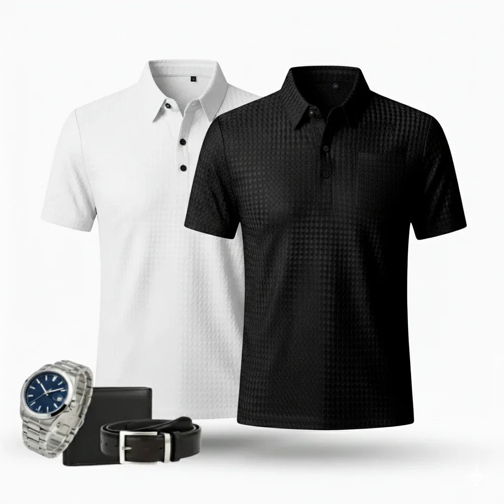 [Leve 5 Pague 2] Camisa Masculina Luxury em Seda Gelo e Poliéster (Estilo Indomável)