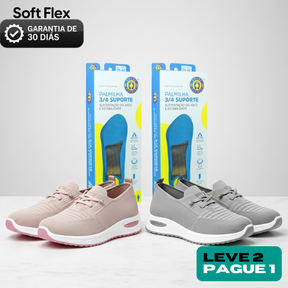 Leve 2, Pague 1: 2 Tênis Ortopédico Ultra Comfort Calce Fácil + Palmilha Grátis!