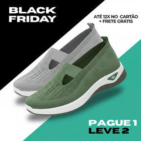 Pague 1 Leve 2: Tênis Ortopédico Ultra Comfort Calce Fácil + Palmilha Ortopédica Grátis