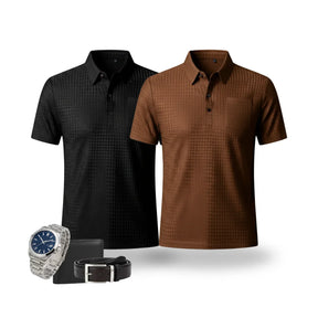 [Leve 5 Pague 2] Camisa Masculina Luxury em Seda Gelo e Poliéster (Estilo Indomável)