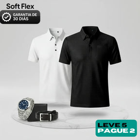 [Leve 5 Pague 2] Camisa Masculina Luxury em Seda Gelo e Poliéster (Estilo Indomável)