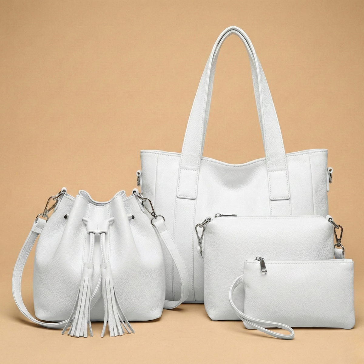 Leve 4 Pague 1: Kit Bolsa Feminina de Couro Legítimo + Brinde Exclusivo